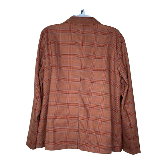 New J. Jill Blazer Jacket Medium Petite Auburn Plaid Bohemian 1 Button MP Career - Picture 4 of 11